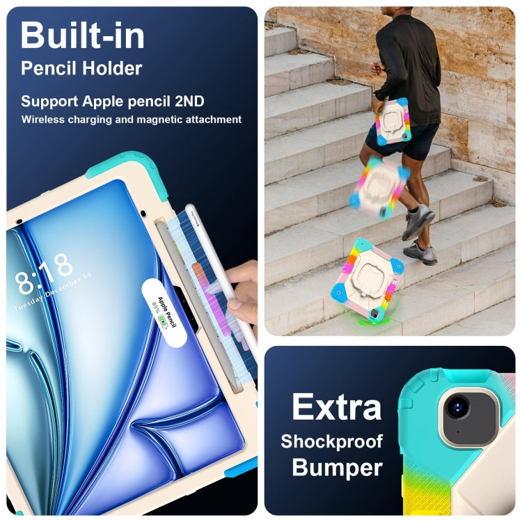 For iPad Air 13 2025 / 2024 Contrast Color Robot Silicone Hybrid PC Tablet Case(Colorful Blue) - iPad Air 13 2025 / 2024 Cases by buy2fix | Online Shopping UK | buy2fix