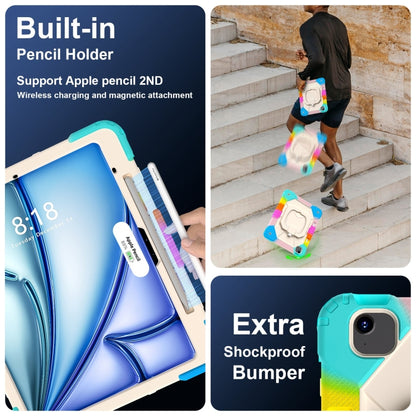 For iPad Air 13 2025 / 2024 Contrast Color Robot Silicone Hybrid PC Tablet Case(Colorful Blue) - iPad Air 13 2025 / 2024 Cases by buy2fix | Online Shopping UK | buy2fix