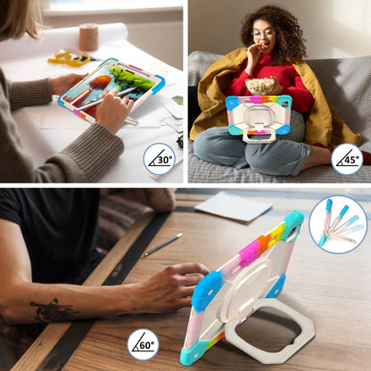 For iPad Air 13 2025 / 2024 Contrast Color Robot Silicone Hybrid PC Tablet Case(Colorful Blue) - iPad Air 13 2025 / 2024 Cases by buy2fix | Online Shopping UK | buy2fix