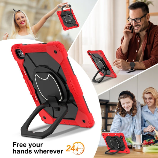 For iPad Pro 13 2024 Contrast Color Robot Silicone Hybrid PC Tablet Case(Red Black) - iPad Pro 13 2024 Cases by buy2fix | Online Shopping UK | buy2fix