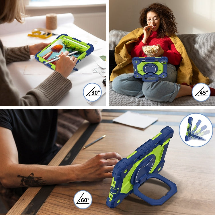 For iPad mini 2024 / mini 6 Contrast Color Robot Silicone Hybrid PC Tablet Case(Navy Yellow Green) - iPad mini 2024 Cases by buy2fix | Online Shopping UK | buy2fix