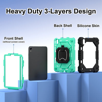 For iPad mini 2024 / mini 6 Contrast Color Robot Silicone Hybrid PC Tablet Case(Black Mint Green) - iPad mini 2024 Cases by buy2fix | Online Shopping UK | buy2fix