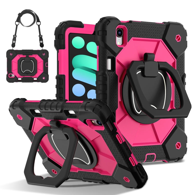 For iPad mini 2024 / mini 6 Contrast Color Robot Silicone Hybrid PC Tablet Case(Black Rose Red) - iPad mini 2024 Cases by buy2fix | Online Shopping UK | buy2fix