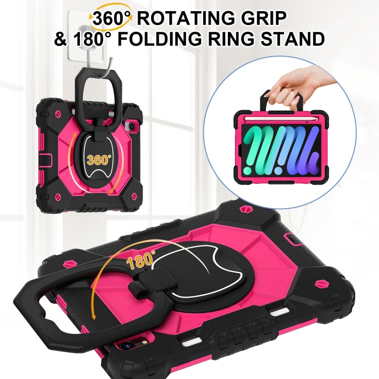 For iPad mini 2024 / mini 6 Contrast Color Robot Silicone Hybrid PC Tablet Case(Black Rose Red) - iPad mini 2024 Cases by buy2fix | Online Shopping UK | buy2fix