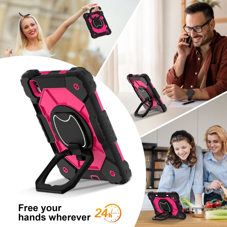For iPad mini 2024 / mini 6 Contrast Color Robot Silicone Hybrid PC Tablet Case(Black Rose Red) - iPad mini 2024 Cases by buy2fix | Online Shopping UK | buy2fix