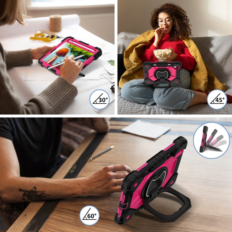 For iPad mini 2024 / mini 6 Contrast Color Robot Silicone Hybrid PC Tablet Case(Black Rose Red) - iPad mini 2024 Cases by buy2fix | Online Shopping UK | buy2fix