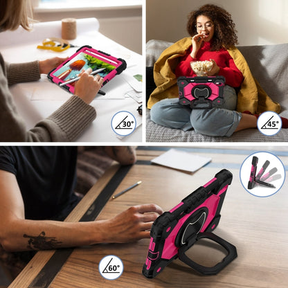 For iPad mini 2024 / mini 6 Contrast Color Robot Silicone Hybrid PC Tablet Case(Black Rose Red) - iPad mini 2024 Cases by buy2fix | Online Shopping UK | buy2fix