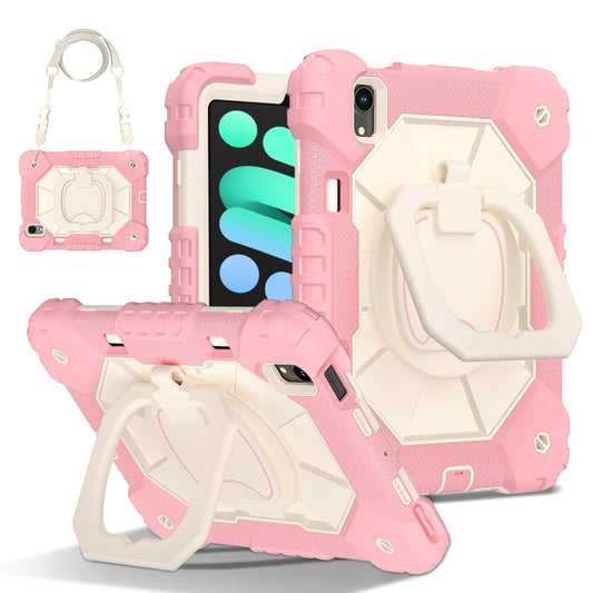 For iPad mini 2024 / mini 6 Contrast Color Robot Silicone Hybrid PC Tablet Case(Rose Gold Beige) - iPad mini 2024 Cases by buy2fix | Online Shopping UK | buy2fix