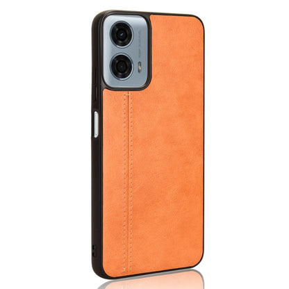 For Motorola Moto G 5G 2024 / G Play 5G 2024 Cow Pattern Sewing Back Cover Phone Case(Orange) by buy2fix