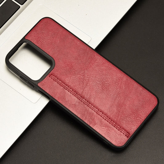 For Motorola Moto G Play 4G 2024 Cow Pattern Sewing Back Cover Phone Case(Red) by buy2fix