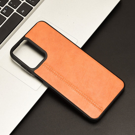 For Motorola Moto G Play 4G 2024 Cow Pattern Sewing Back Cover Phone Case(Orange) by buy2fix