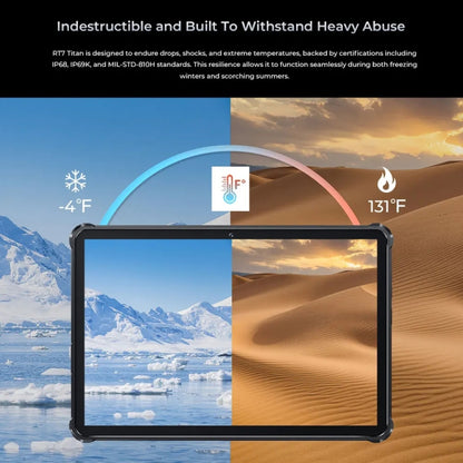 OUKITEL RT7 TITAN 5G Network IP68/IP69K Rugged Tablet, 12GB+256GB, 10.1 inch Android 13 MediaTek Dimensity 720 Octa Core Support Dual SIM, EU Plug(Blue) by OUKITEL