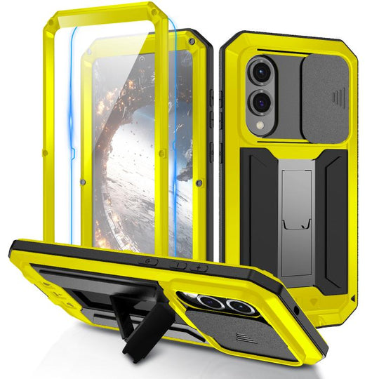 For Samsung Galaxy S25 Edge 5G R-JUST Sliding Camera Life Waterproof Holder Phone Case(Yellow)