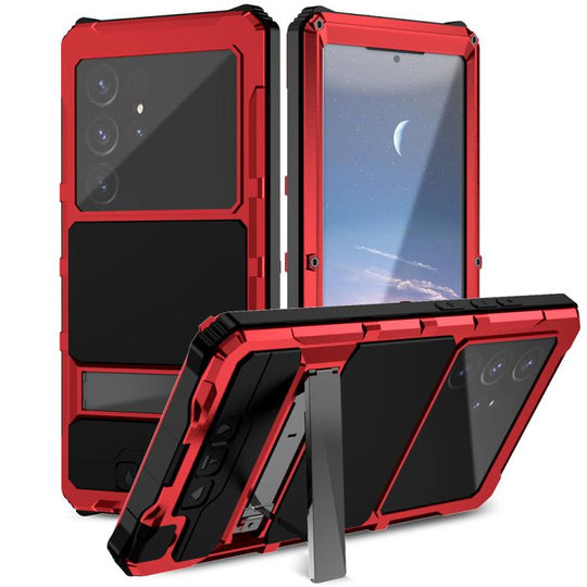 For Samsung Galaxy S25 Ultra 5G R-JUST Life Waterproof Dustproof Shockproof Holder Phone Case(Red)