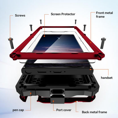 For Samsung Galaxy S25 Ultra 5G R-JUST Life Waterproof Dustproof Shockproof Holder Phone Case(Red) - Galaxy S25 Ultra 5G Cases by R-JUST | Online Shopping UK | buy2fix
