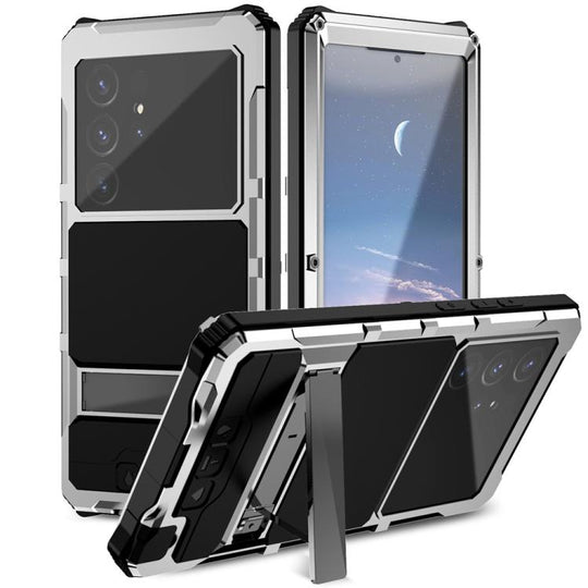 For Samsung Galaxy S25 Ultra 5G R-JUST Life Waterproof Dustproof Shockproof Holder Phone Case(Silver)