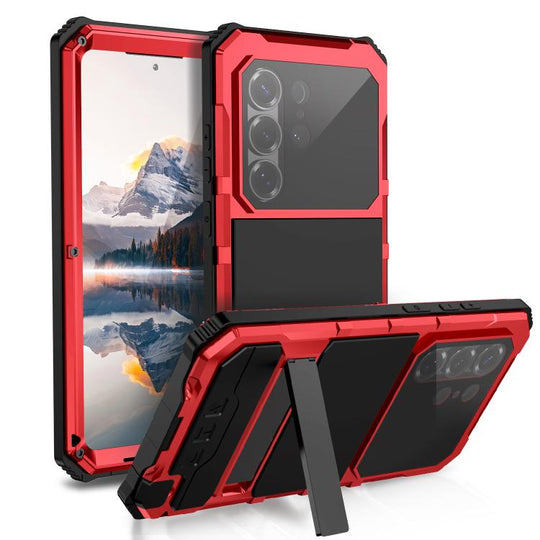 For Samsung Galaxy S26 Ultra 5G R-JUST Life Waterproof Dustproof Shockproof Holder Phone Case(Red)