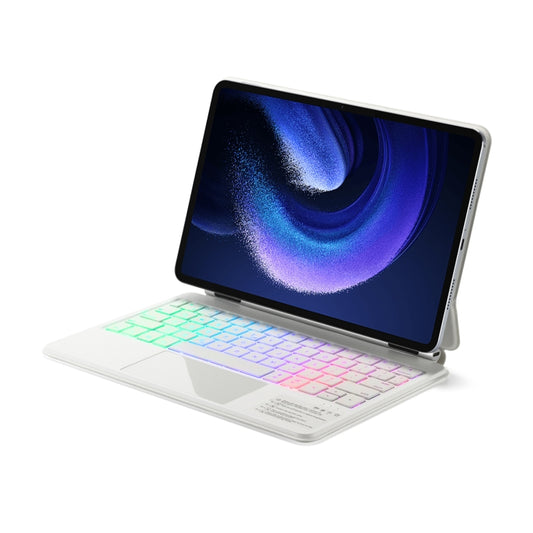 For Xiaomi Pad 6 / Pad Pro M11P-B-M611 Magnetic Bluetooth Keyboard Leather Tablet Case(White) - Xiaomi Keyboard by buy2fix | Online Shopping UK | buy2fix
