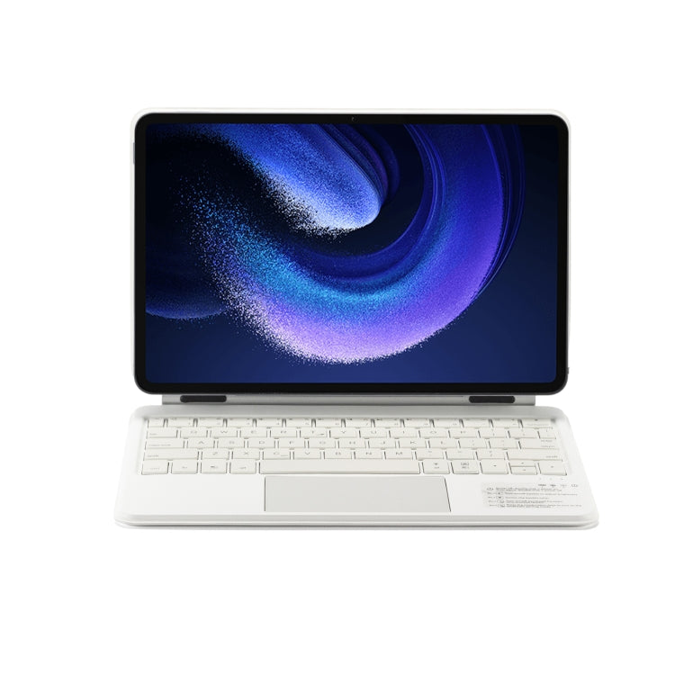 For Xiaomi Pad 6 / Pad Pro M11P-B-M611 Magnetic Bluetooth Keyboard Leather Tablet Case(White) - Xiaomi Keyboard by buy2fix | Online Shopping UK | buy2fix