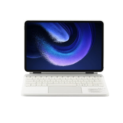 For Xiaomi Pad 6 / Pad Pro M11P-B-M611 Magnetic Bluetooth Keyboard Leather Tablet Case(White) - Xiaomi Keyboard by buy2fix | Online Shopping UK | buy2fix