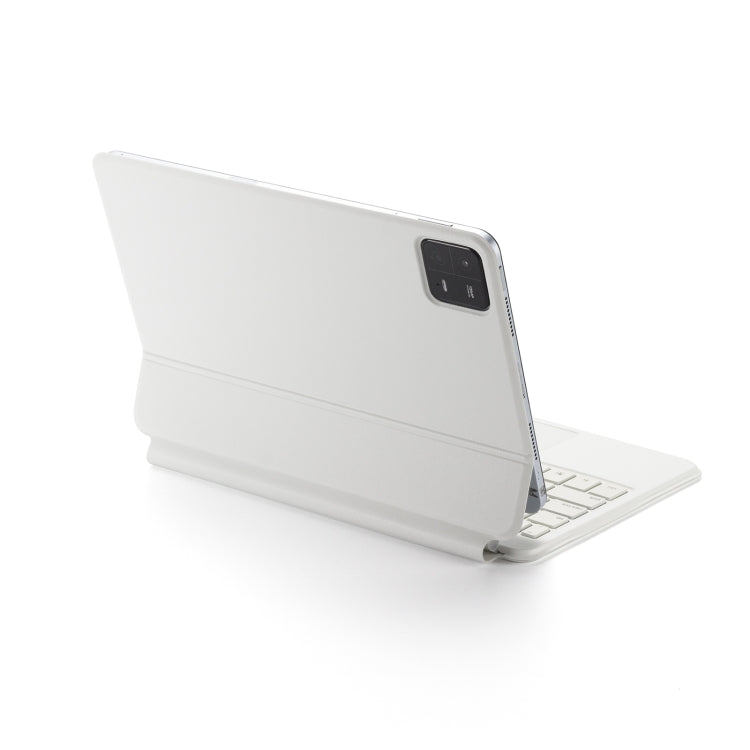 For Xiaomi Pad 6 / Pad Pro M11P-B-M611 Magnetic Bluetooth Keyboard Leather Tablet Case(White) - Xiaomi Keyboard by buy2fix | Online Shopping UK | buy2fix