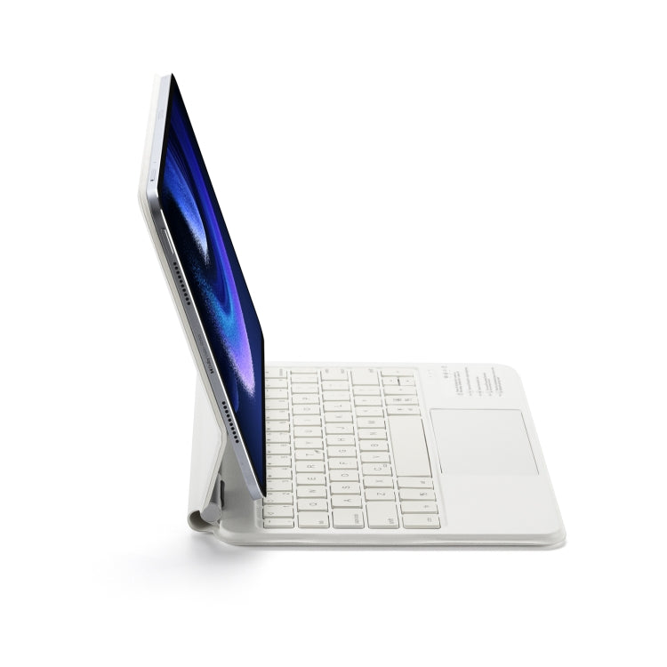 For Xiaomi Pad 6 / Pad Pro M11P-B-M611 Magnetic Bluetooth Keyboard Leather Tablet Case(White) - Xiaomi Keyboard by buy2fix | Online Shopping UK | buy2fix