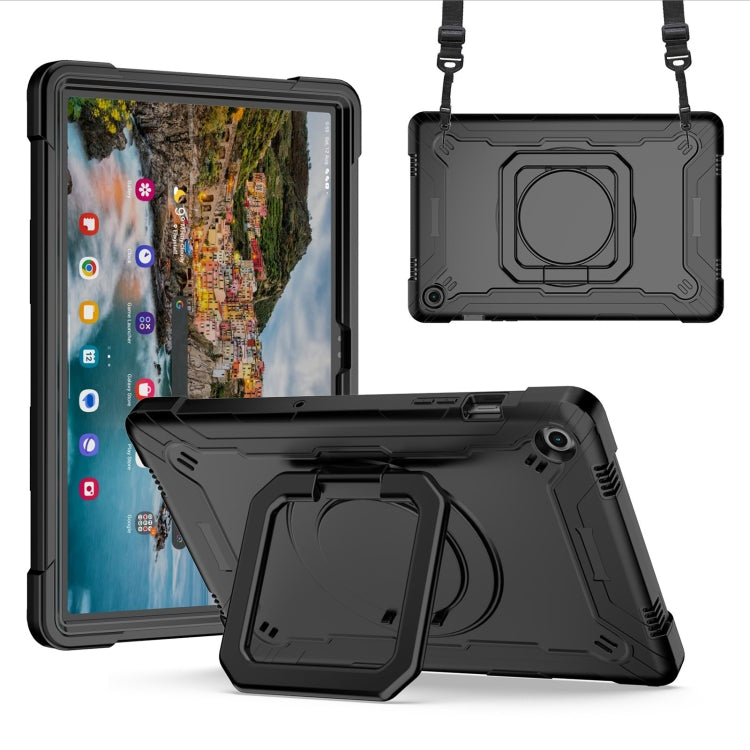 For Samsung Galaxy Tab A9+ Handle Robot Silicone Hybrid PC Tablet Case(Black) by buy2fix