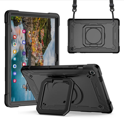 For Samsung Galaxy Tab A9+ Handle Robot Silicone Hybrid PC Tablet Case(Black) by buy2fix