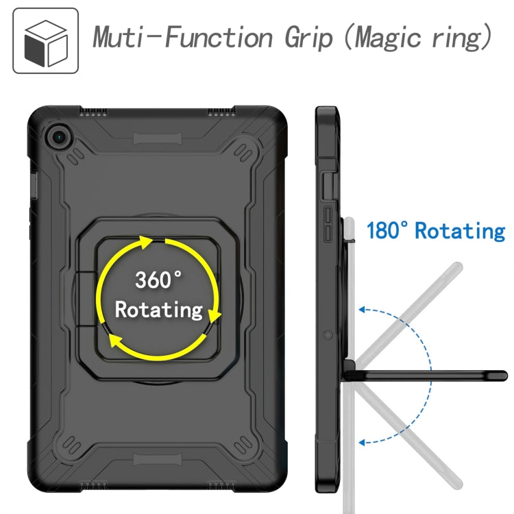 For Samsung Galaxy Tab A9+ Handle Robot Silicone Hybrid PC Tablet Case(Black) by buy2fix