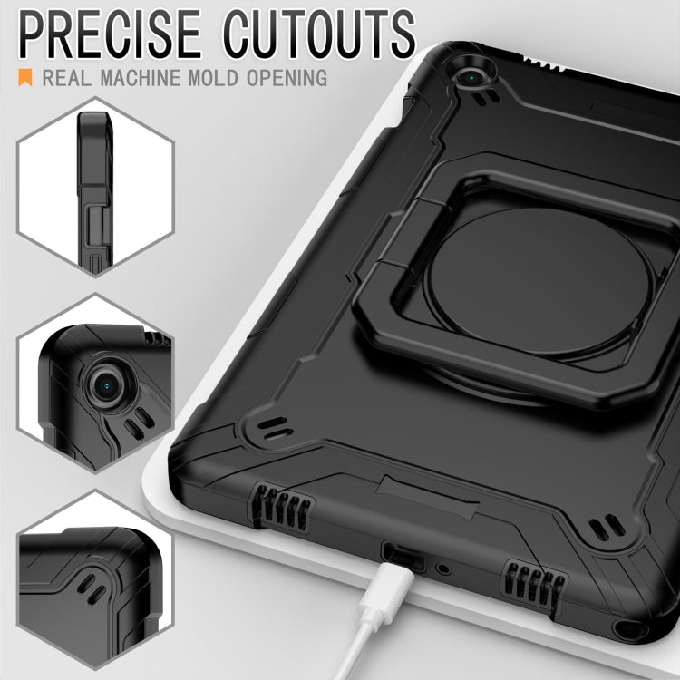 For Samsung Galaxy Tab A9+ Handle Robot Silicone Hybrid PC Tablet Case(Black) by buy2fix