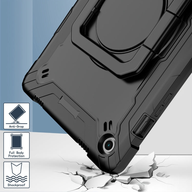 For Samsung Galaxy Tab A9+ Handle Robot Silicone Hybrid PC Tablet Case(Black) by buy2fix