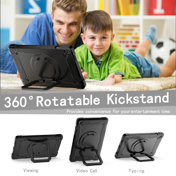 For Samsung Galaxy Tab A9+ Handle Robot Silicone Hybrid PC Tablet Case(Black) by buy2fix