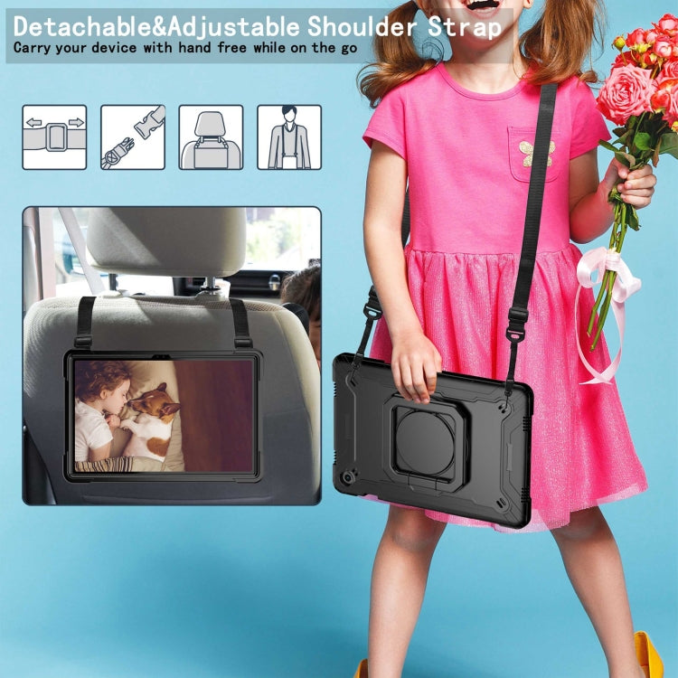 For Samsung Galaxy Tab A9+ Handle Robot Silicone Hybrid PC Tablet Case(Black) by buy2fix