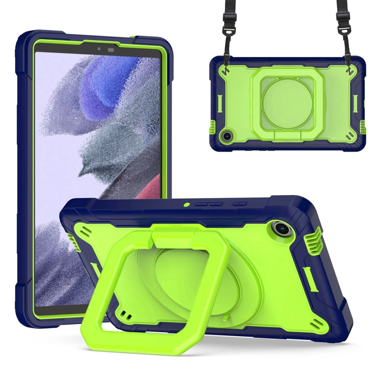 For Samsung Galaxy Tab A9 Handle Robot Silicone Hybrid PC Tablet Case(Navy Yellow Green) by buy2fix