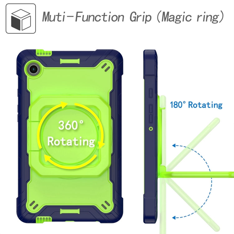 For Samsung Galaxy Tab A9 Handle Robot Silicone Hybrid PC Tablet Case(Navy Yellow Green) by buy2fix