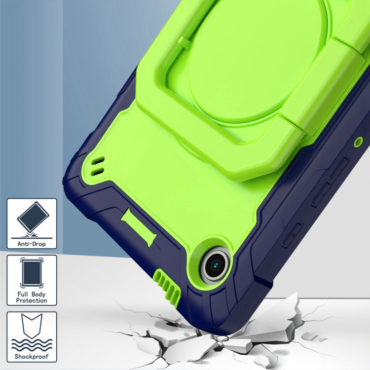 For Samsung Galaxy Tab A9 Handle Robot Silicone Hybrid PC Tablet Case(Navy Yellow Green) by buy2fix