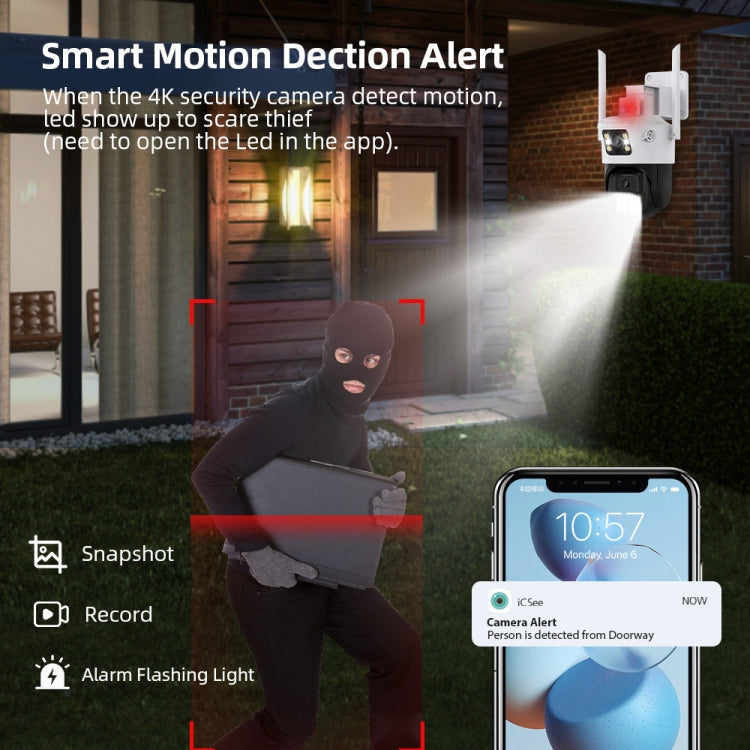 QX86 Motion Tracking Night Vision Smart Camera Supports Voice Intercom, Plug Type:US Plug(White) by buy2fix