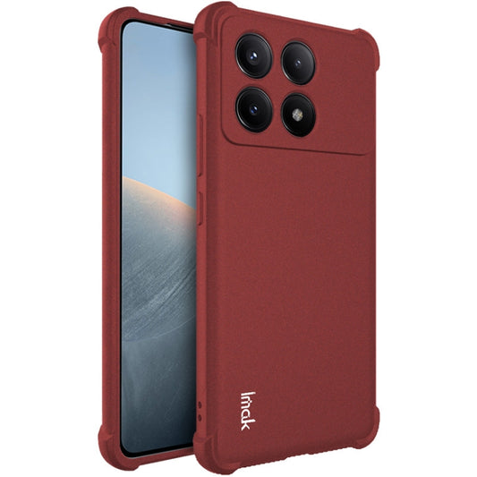 For Xiaomi Poco X6 Pro 5G/Redmi K70E 5G imak Shockproof Airbag TPU Phone Case(Matte Red) - Xiaomi Cases by imak | Online Shopping UK | buy2fix
