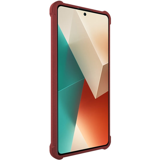 For Xiaomi Redmi Note 13 5G imak Shockproof Airbag TPU Phone Case(Matte Red) - Xiaomi Cases by imak | Online Shopping UK | buy2fix