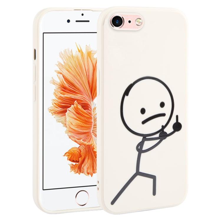 For iPhone 6s / 6 Stickman Pattern Liquid Silicone Phone Case(White) by buy2fix