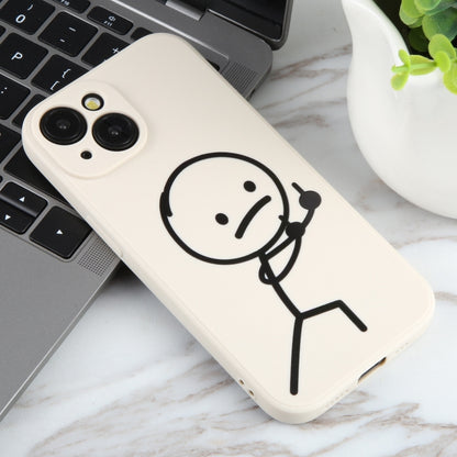 For iPhone 6s / 6 Stickman Pattern Liquid Silicone Phone Case(White) by buy2fix