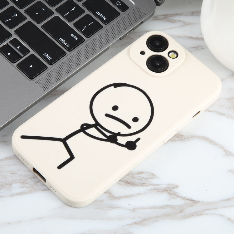 For iPhone 6s / 6 Stickman Pattern Liquid Silicone Phone Case(White) by buy2fix