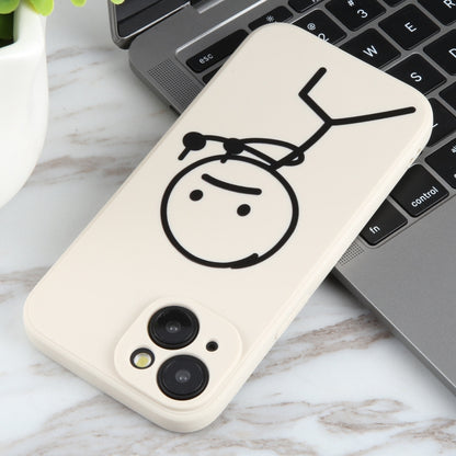 For iPhone 6s / 6 Stickman Pattern Liquid Silicone Phone Case(White) by buy2fix