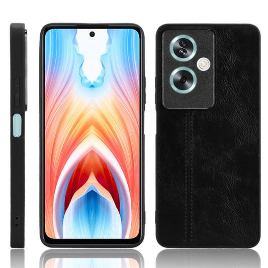 For OPPO A79 5G Cow Pattern Sewing Back Cover Phone Case(Black) by buy2fix