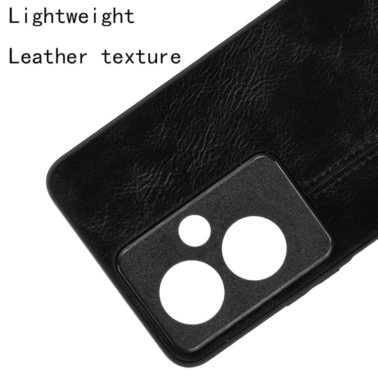 For OPPO A79 5G Cow Pattern Sewing Back Cover Phone Case(Black) by buy2fix