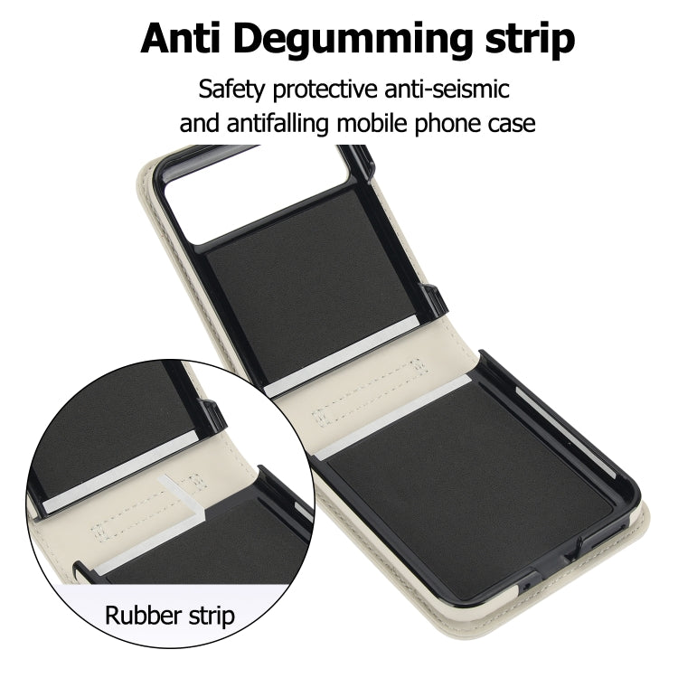 For Motorola Razr 40 Rhombic Texture Phone Case with Long & Short Lanyard(White) by buy2fix