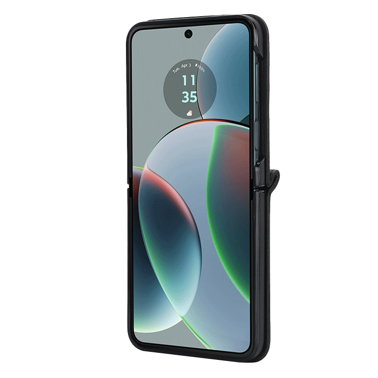 For Motorola Razr 40 Rhombic Texture Phone Case with Long & Short Lanyard(Wine Red) by buy2fix