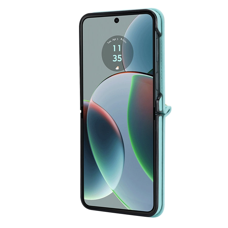 For Motorola Razr 40 Rhombic Texture Phone Case with Long & Short Lanyard(Green) by buy2fix