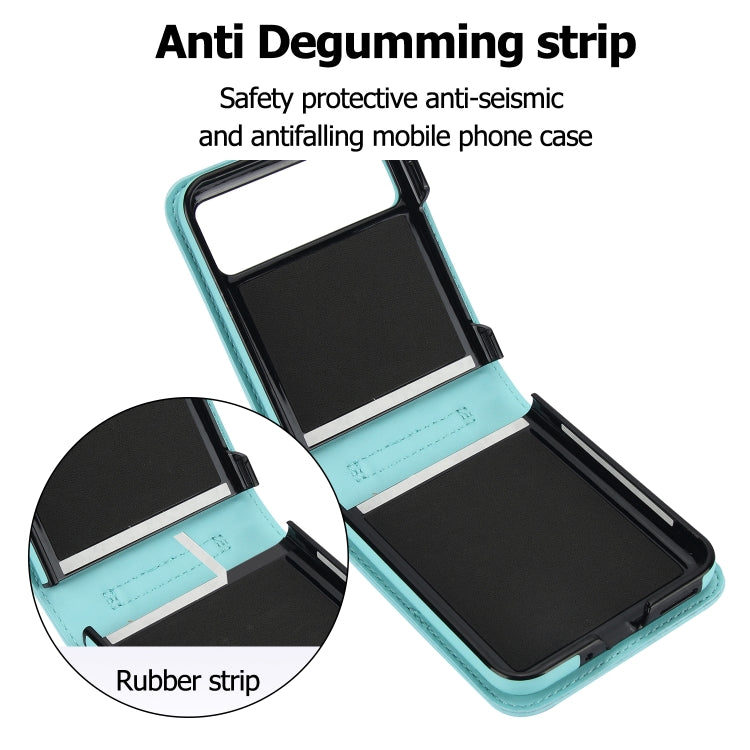 For Motorola Razr 40 Rhombic Texture Phone Case with Long & Short Lanyard(Green) by buy2fix