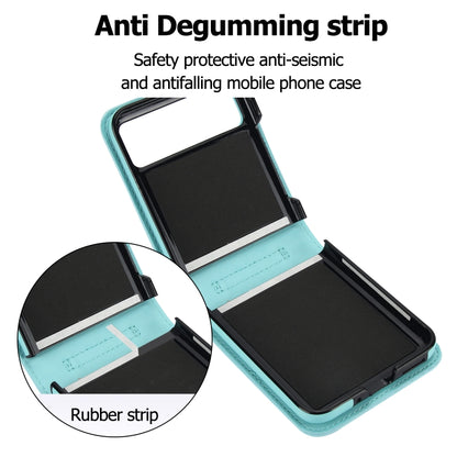 For Motorola Razr 40 Rhombic Texture Phone Case with Long & Short Lanyard(Green) by buy2fix